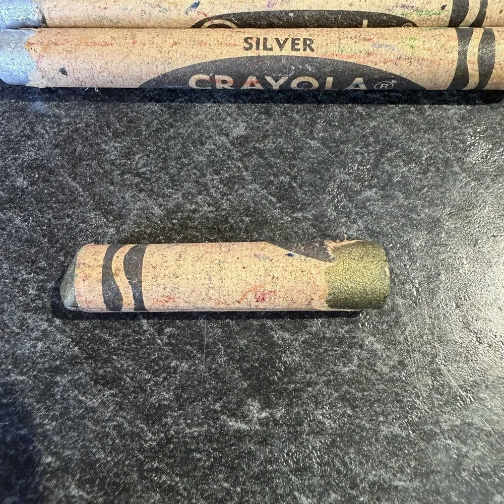 Vtg Crayola Crayons Binney & Smith White Silver Gold Retired